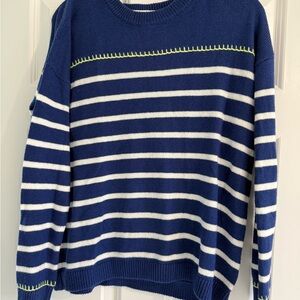 Blue and White Striped Sweater